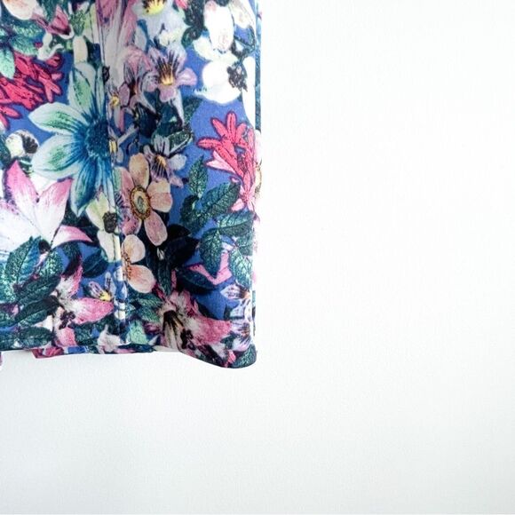 Guess Floral Pencil Skirt Stretch Scuba Back Zip Vented Women's S - Picture 3 of 10